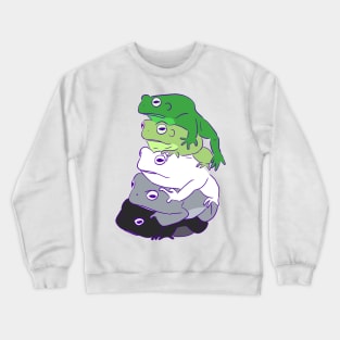 Aromantic Pride Frog Stack Crewneck Sweatshirt